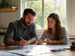 A designer sketching ideas while talking with a client in a sunlit room, symbolizing consultation.